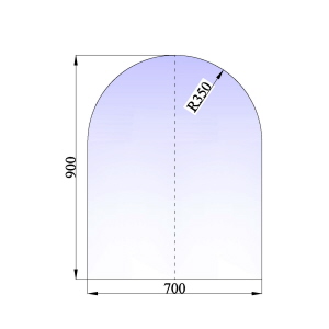 GULVPLATE 700X900X6MM KLART GLADD HALVRUND
