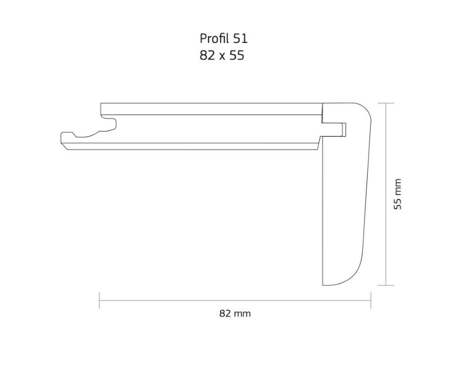 TRAPPENESE 14MM EIK 82X55X1090MM L