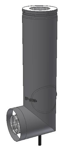 L-RØR 730MM SORT Ø150 PMS50