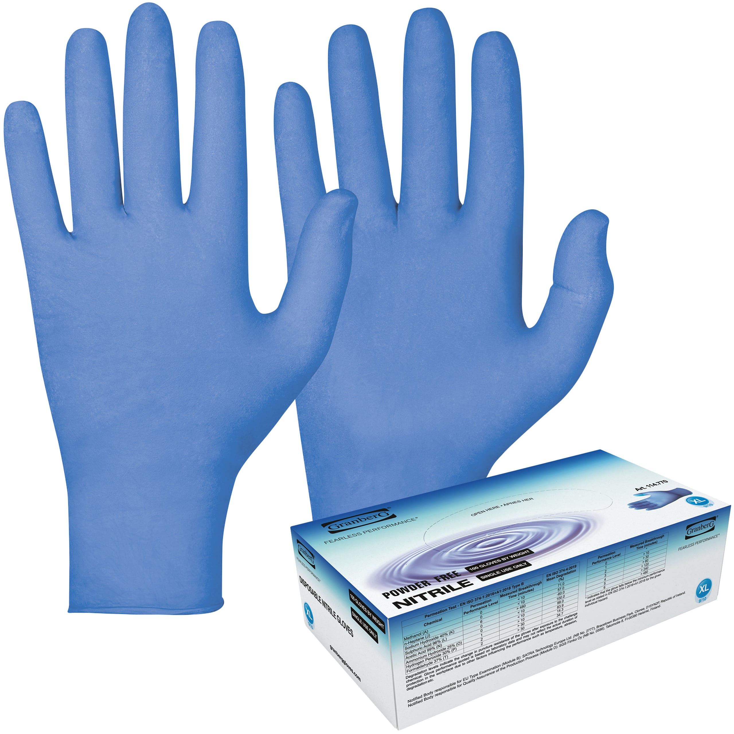 HANSKE NITRIL 2XL BLÅ PFE