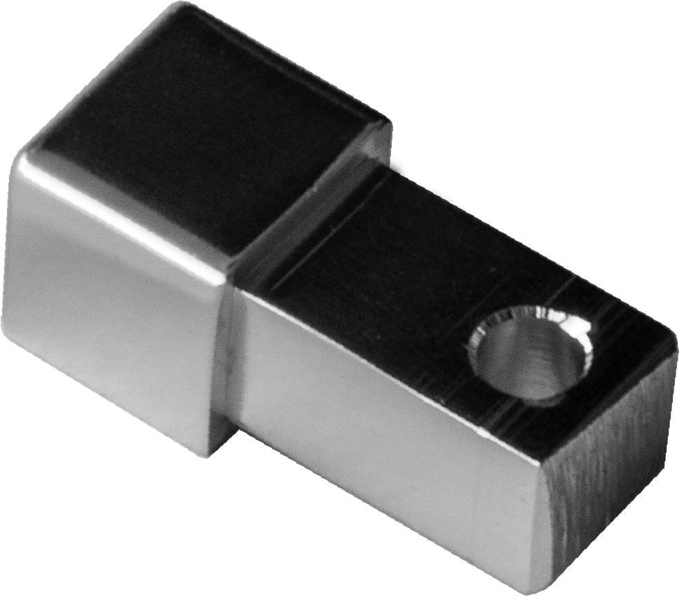 HJØRNE FIRKA KROM ALU 8MM
