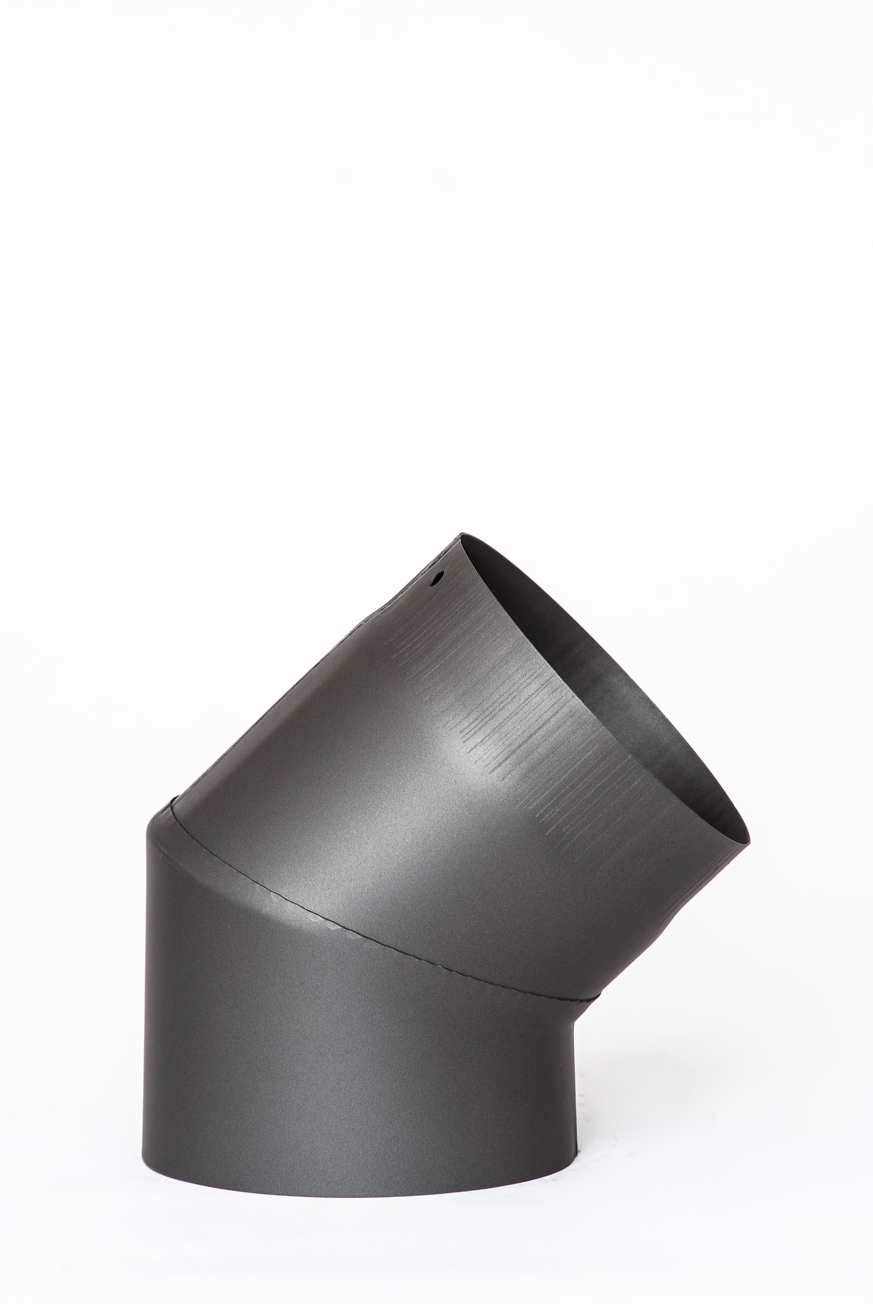 RØKRØR KNE Ø125X45° KORT GRÅ 1,2MM