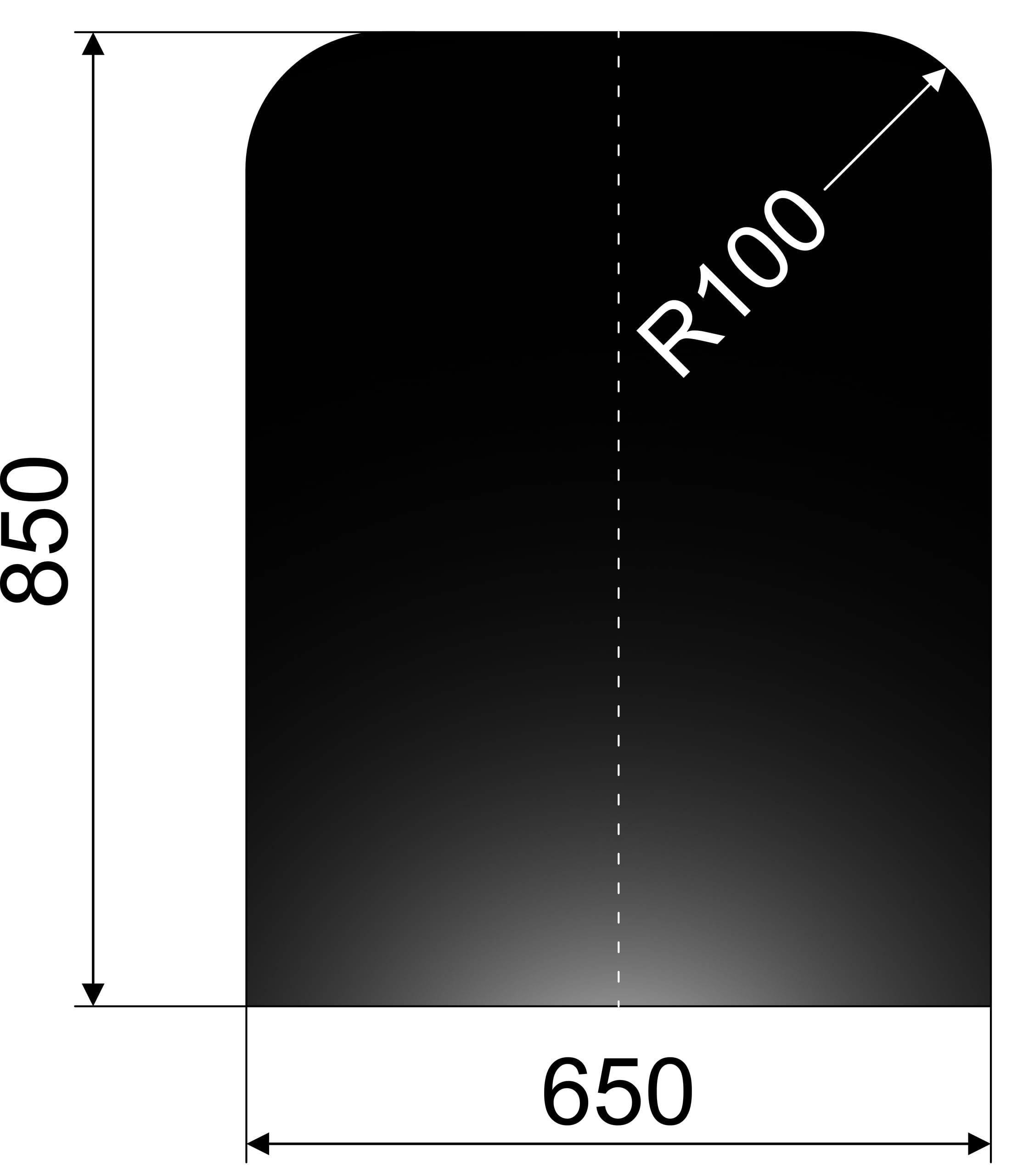 GULVPLATE STÅL 650X850 SORT LAKK