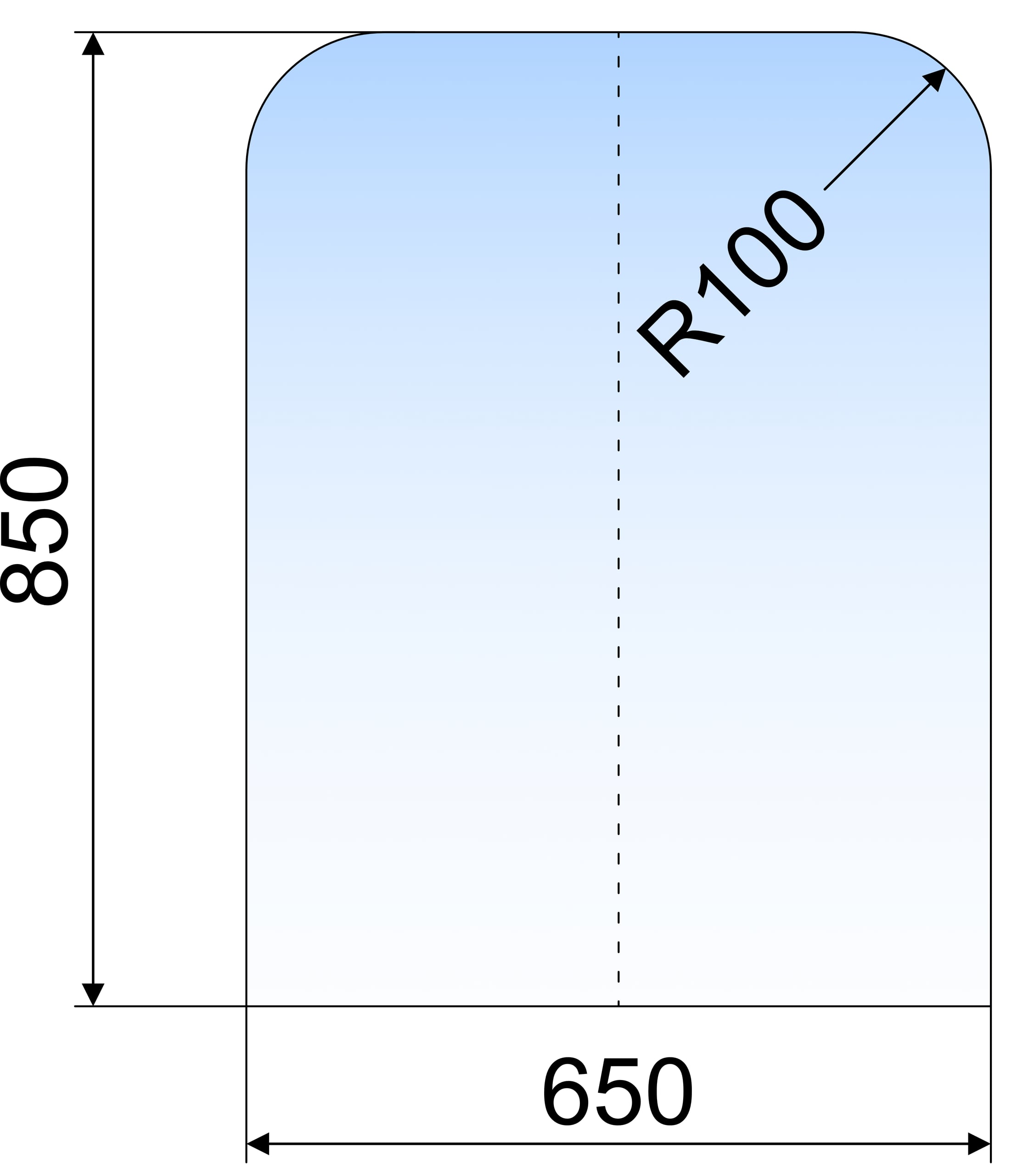 GULVPLATE 650X850X6MM KLART GLASS